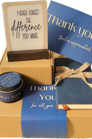felinlova Employee Appreciation Gifts, Thank You Gifts for Men Coworkers, Gift Basket for Men, Thank You Basket for Team Mentor Friends Leaders Boss, Difference Maker Gift Box