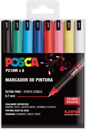 Set of 8 markers 0.7 mm POSCA PC-1MR