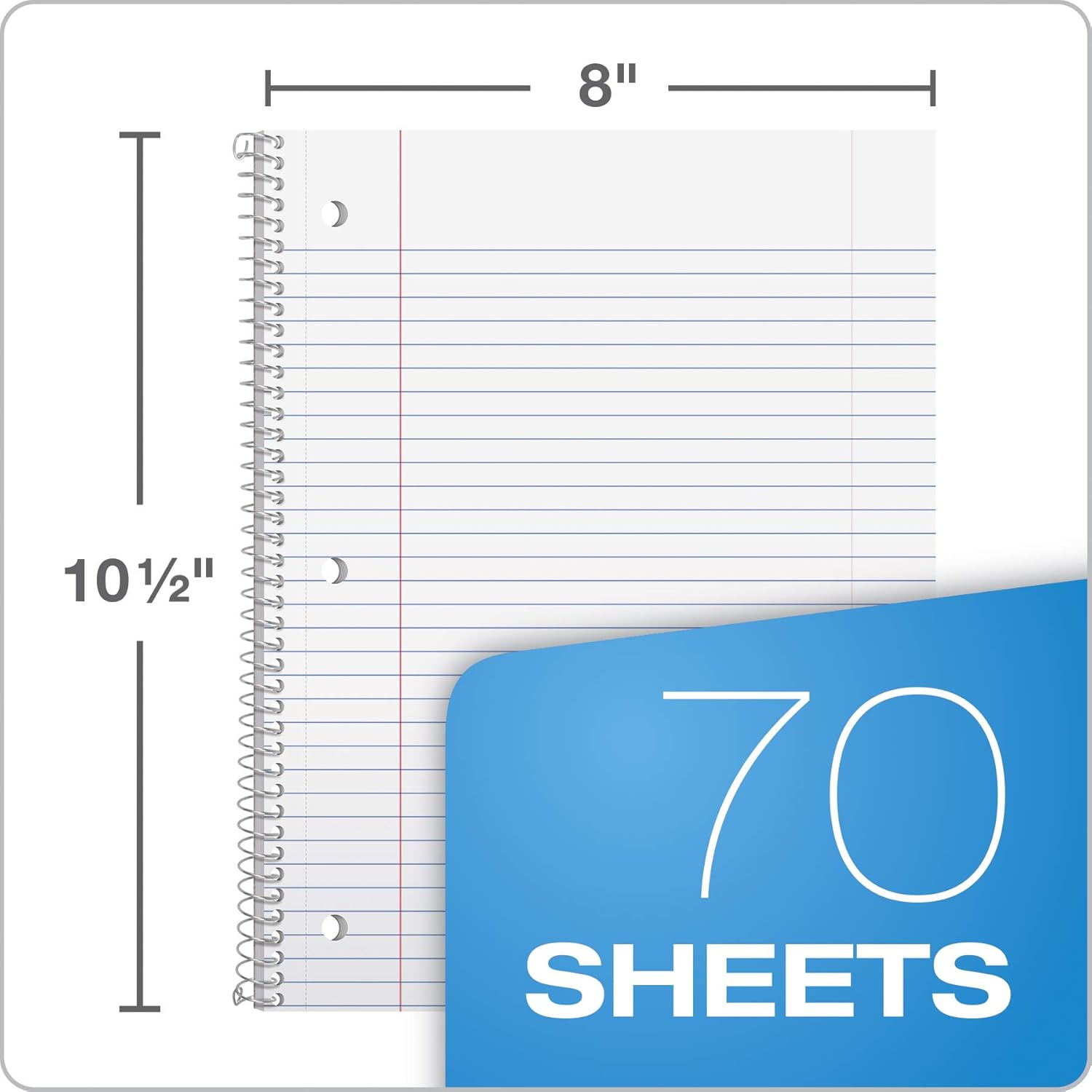 Oxford Spiral Notebook 6 Pack, 1 Subject, College Ruled Paper, 8 x 10-1/2 Inch, Color Assortment Design May Vary (65007) - Image 2