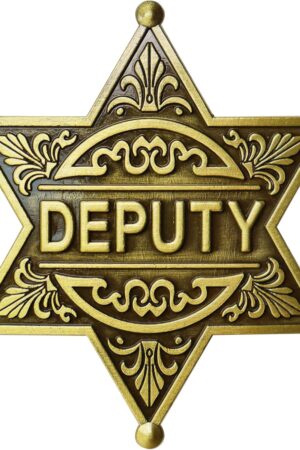 Sheriff Badges Police Badge Gold Deputy Silver Sheriff Pins Metal Sheriff Badge for Women Men and Adult Cowboy Party Decoration, Western Cowboy Police Vest Pin