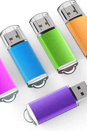 K&ZZ 5 Pack 64GB Flash Drive 64 GB USB Flash Drives USB 2.0 Thumb Drive Gig Zip Drive Stick 64G Flash Memory Stick Jump Drives for PC Laptop, Multicolored
