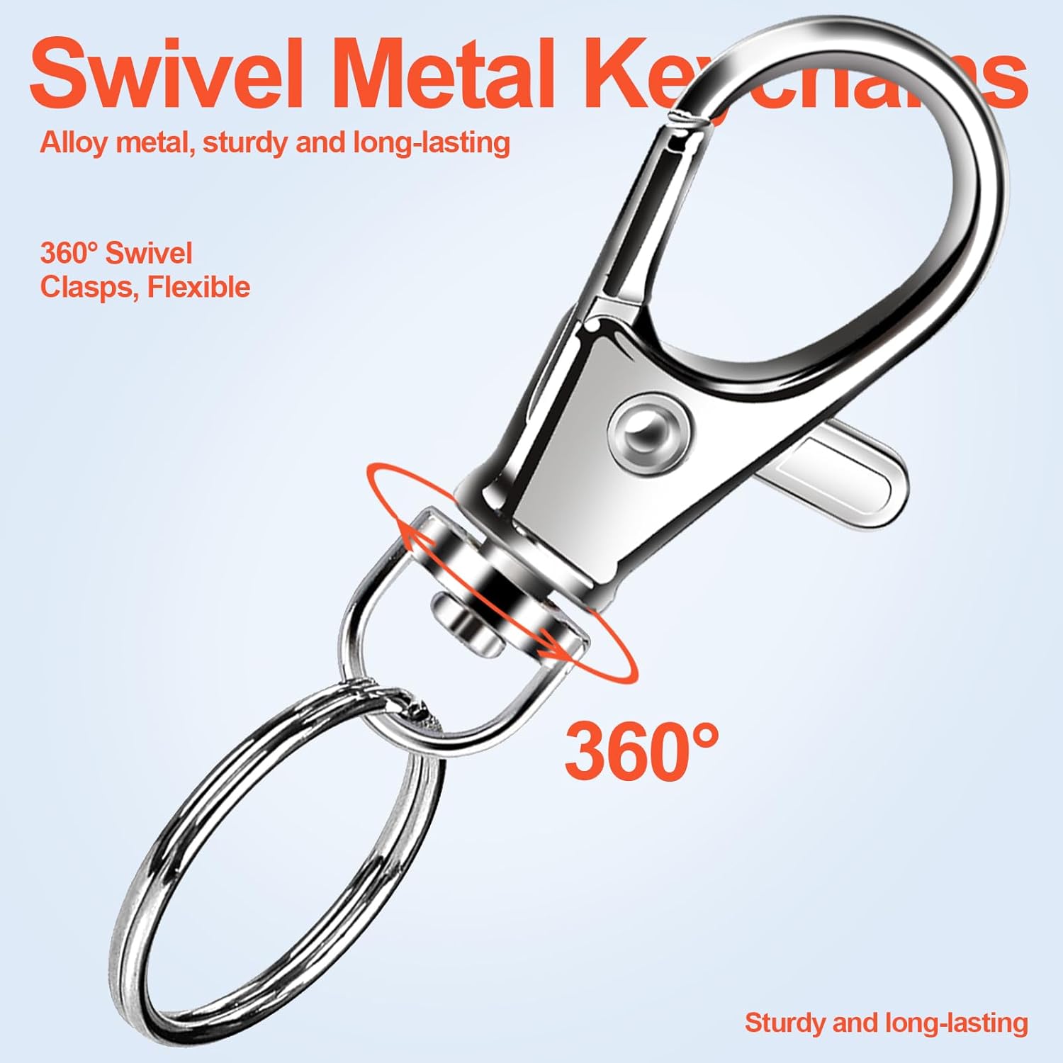 LEOBRO 60PCS Lobster Claw Clasps and Key Rings, 30PCS Keychains Clips and 30PCS Key Chain Ring, Keychain Making kit for Key Chain, Jewelry Making, Art Crafts, Silver - Image 9