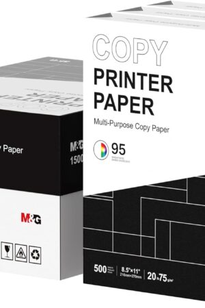M&G Multipurpose Copy Printer Paper, 8.5 x 11, 20lb, 3 Ream (1500 Sheets), 95 Bright, White