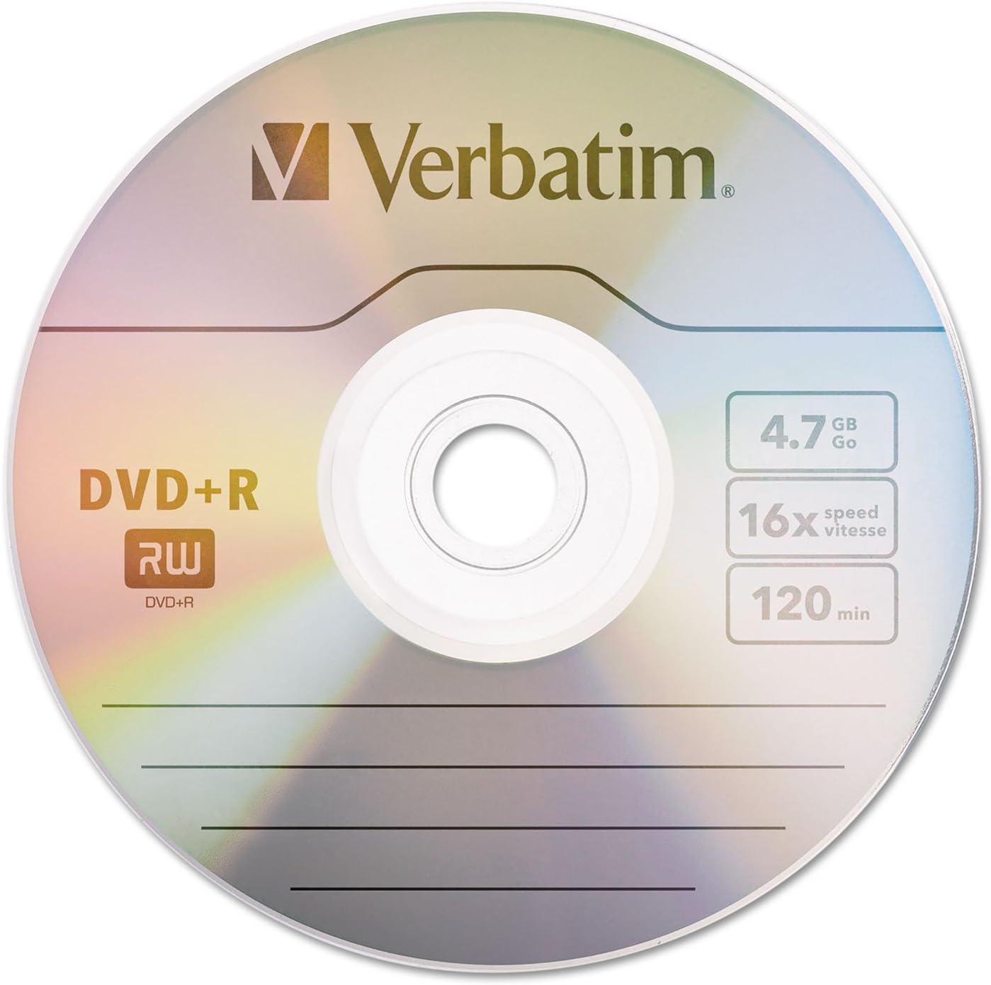 Verbatim DVD+R Blank Discs AZO Dye 4.7GB 16X Recordable Disc - 50 Discs Spindle,Silver - Image 2