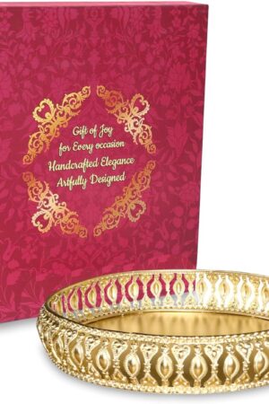 NOBILITY Decorative Tray Gold Dry Fruit Dessert Chocolate Serving Sets Friends Family Home Pooja Decorative Corporate Christmas Diwali Puja Housewarming Gifts Wedding Return Gift Items