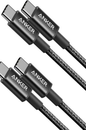 Anker USB C to USB C Cable, Type-C 60W Fast Charging Cable (3.3 FT, 2Pack) for iPhone 17 Series, iPad mini 6 and More (Black)
