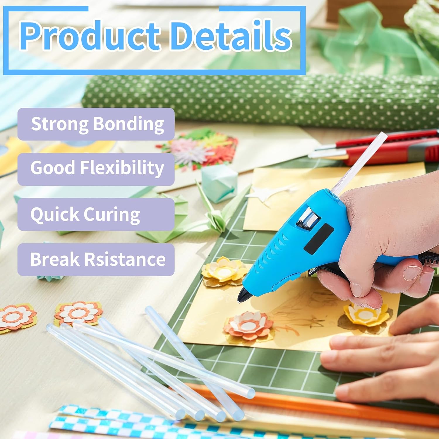90 PCS Mini Hot Glue Sticks Bulk, Clear Glue Gun Sticks for Metal, Wood, Glass DIY Art Craft & School Projects Craft, Bond (4" X 0.27") - Image 6