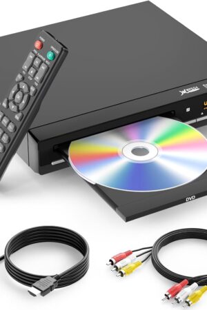 DVD Players for TV with HDMI,Plays All Regions and Formats,CD Player for Home,Support 1080P Video/CD/DVD/VCD/JPEG/USB, Remote, HDMI and RCA Cables Included