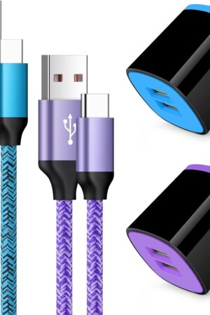 Type C Charger Fast Charger Block Wall Plug Android USB C Cord C Charger Cable Fast Charging for Samsung Galaxy S23 S22 S21 Ultra/S21 Plus/S21/S20/S20 FE/S10/S9/A10e/A32/A71/Note 20 10 9,Moto G8/G7
