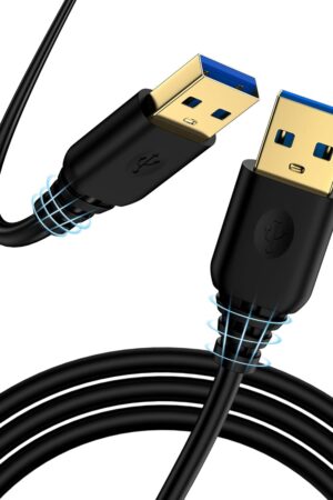 USB A to USB A Cable 6FT, USB 3.0 Type A to A Male Cable Double Sided USB Cord for Data Transfer Compatible with External Hard Drives Laptops Cooling Pad/Fan Printer Scanner Speaker DVD Player USB Hub