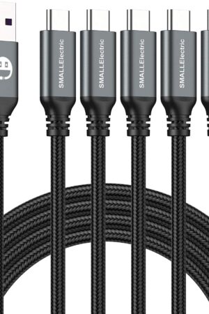 USB Type-C to A Cable 5pack 6ft Braided Fast Charging 3A Quick Charger Cord, 6 Foot Compatible iPhone 17/17 Pro/16e/16/15 Pro Max,Samsung Galaxy S10 S9 S8 Plus, Note 10 9 8, LG V50 V40 G8 G7(Grey)