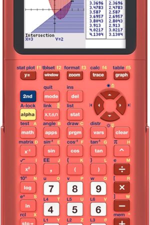 Texas Instruments TI-84 Plus CE Color Graphing Calculator, Coral (Metallic)