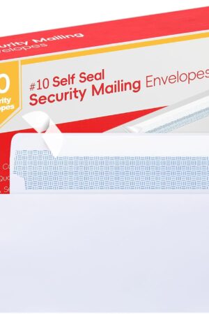 Zzrywuty #10 Letter Size Mailing Envelopes for Business, 60pcs Self Seal Windowless Security Envelopes 4-1/8 x 9-1/2 Inch White 24LB Paper