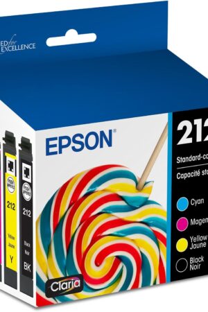 EPSON 212 Claria Ink Standard Capacity Black & Color Cartridge Combo Pack (T212120-BCS) Works with WorkForce WF-2830, 2850 and Expression XP-4100, 4105