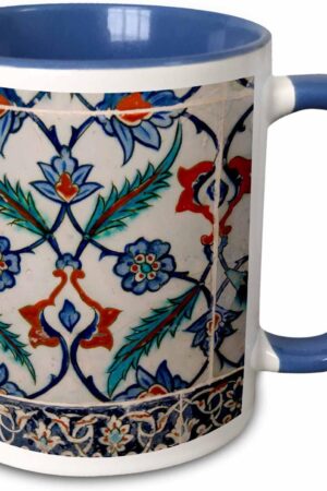 3dRose Asia, Turkey, Istanbul, Topkapi. Detail of famous palace Iznik tiles. 11oz Two-Tone Blue Mug