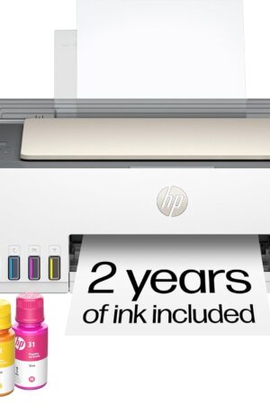 HP Smart Tank 5000 Wireless All-in-One Ink Tank Printer, Scanner, Copier with 2 Years of Ink Included, Best-for-Home, Cartridge-Free, Refillable and AI-Enabled. (5D1B6A)