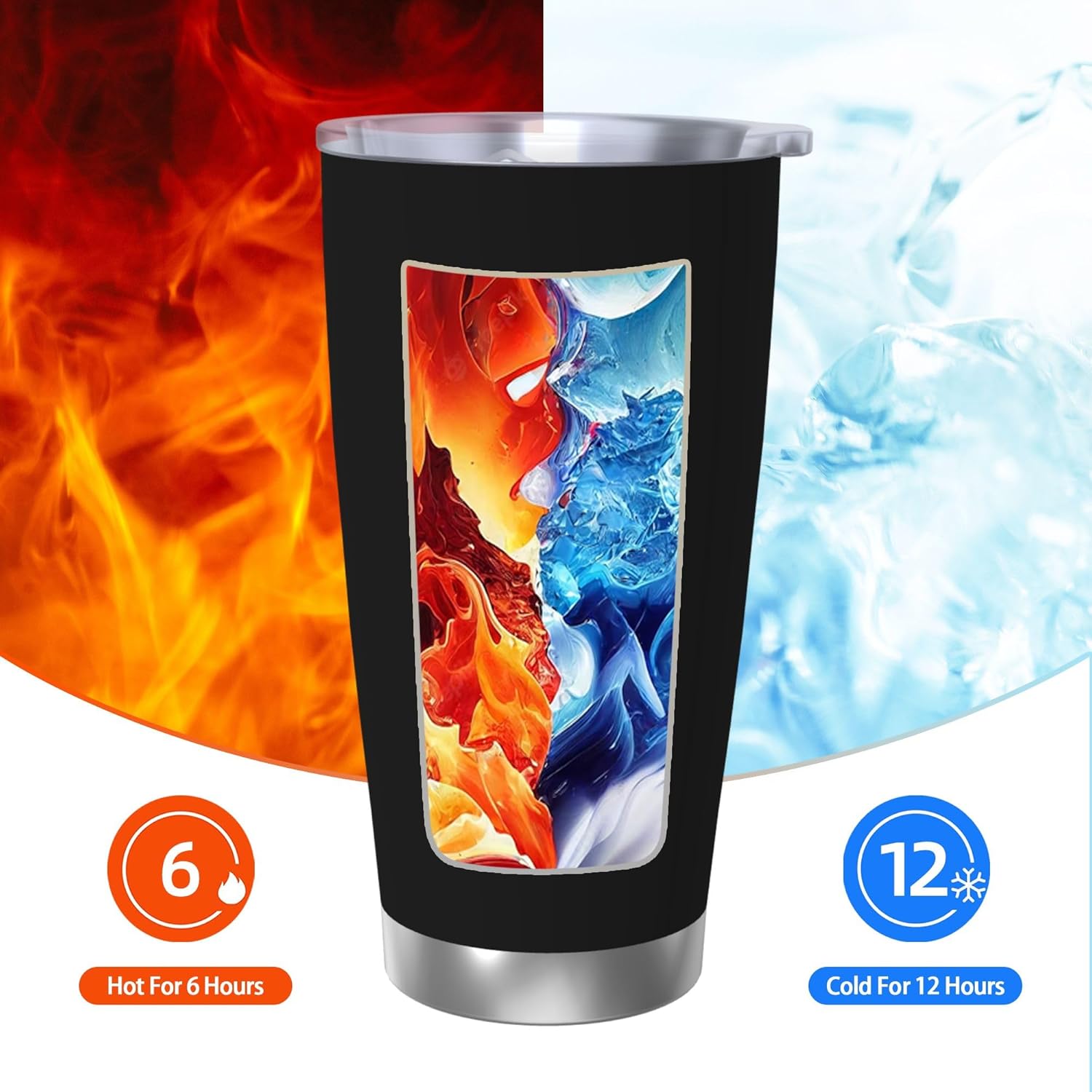 Personalized Stainless Steel Car Cup 20 Oz With Picture Name Logo Any Text With Lid For Easy Carrying Custom Coffee Travel Cups as Christmas Fathers and Mothers Day Gifts, 1pcsBlack - Image 5