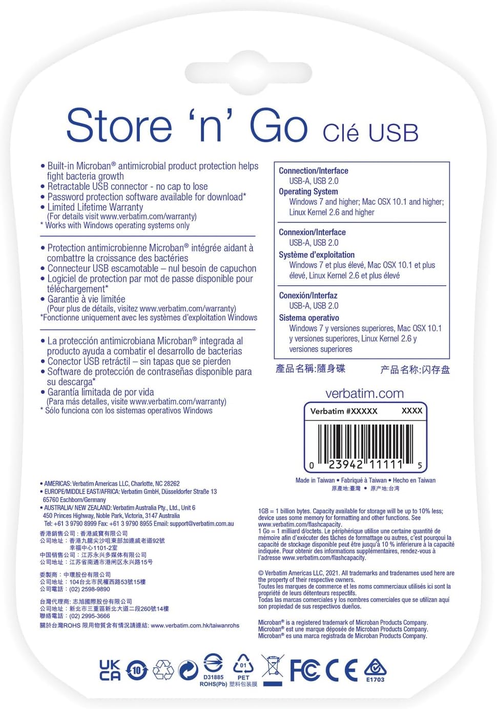 Verbatim Store 'n' Go USB Flash Drive 2.0, 16GB, Multi (Pack of 3) - Image 9