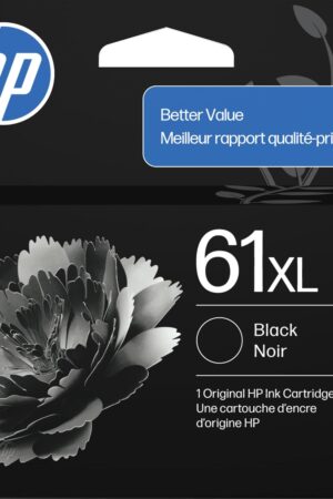 HP 61XL Black High-Yield Ink | Works with DeskJet 1000, 1010, 1050, 1510, 2050, 2510, 2540, 3000, 3050, 3510; Envy 4500, 5530; OfficeJet 2620, 4630 | C0PA4AN CH563WN|Packaging May Vary