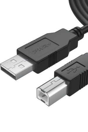6Ft Long Cable USB 2.0 Type-A to Type-B High Speed Cord for Audio Interface, Midi Keyboard, USB Microphone, Mixer, Speaker, Monitor, Instrument, Strobe Light System Laptop Mac PC