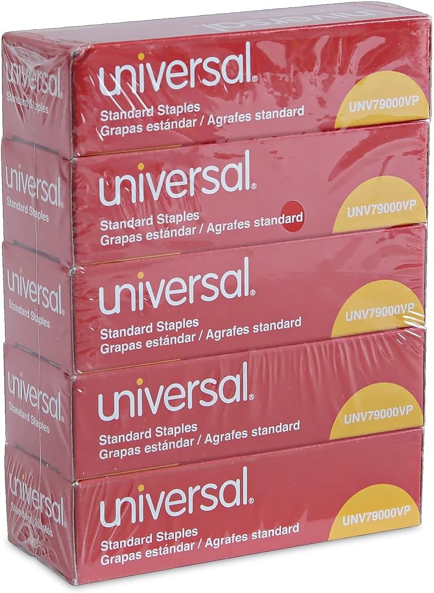 Universal Standard Staples, Chisel Point, Steel, 5000 / Box, Pack of 5 - Image 3