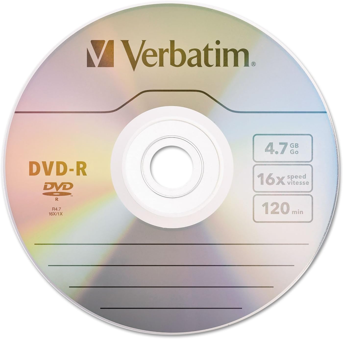 Verbatim DVD-R Blank Discs AZO Dye 4.7GB 16X Recordable Disc - 100 Pack Spindle,Silver - Image 2