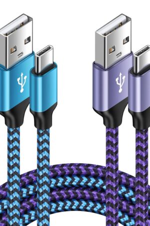 [6FT,2 Pack] Android Fast Charging Cable C Port Charger Cord USB A to Type C Cell Phone Long Wires for Samsung Galaxy S24/S22/S23/S21/S26 Ultra/S26+/S25 Ultra/S25,Google Pixel 10a/9a/8,iPhone 17e 16