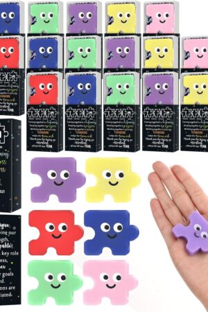 Wettarn 48 Sets Employee Appreciation Gifts Team Puzzle Piece Stress Balls Bulk with Thank You Gift Boxes Party Favors for Team Building Recognition Christmas Birthday Desk Decor