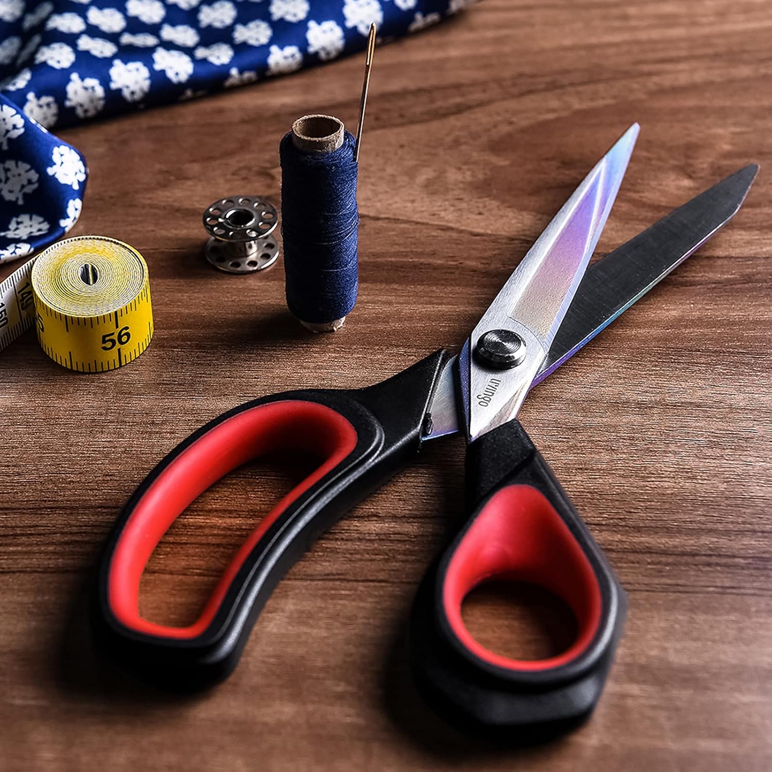 LIVINGO Premium Tailor Scissors Heavy Duty Multi-Purpose Titanium Coating Forged Stainless Steel Sewing Fabric Leather Dressmaking Comfort Grip Shears Professional Crafting (9.5 INCH) - Image 6