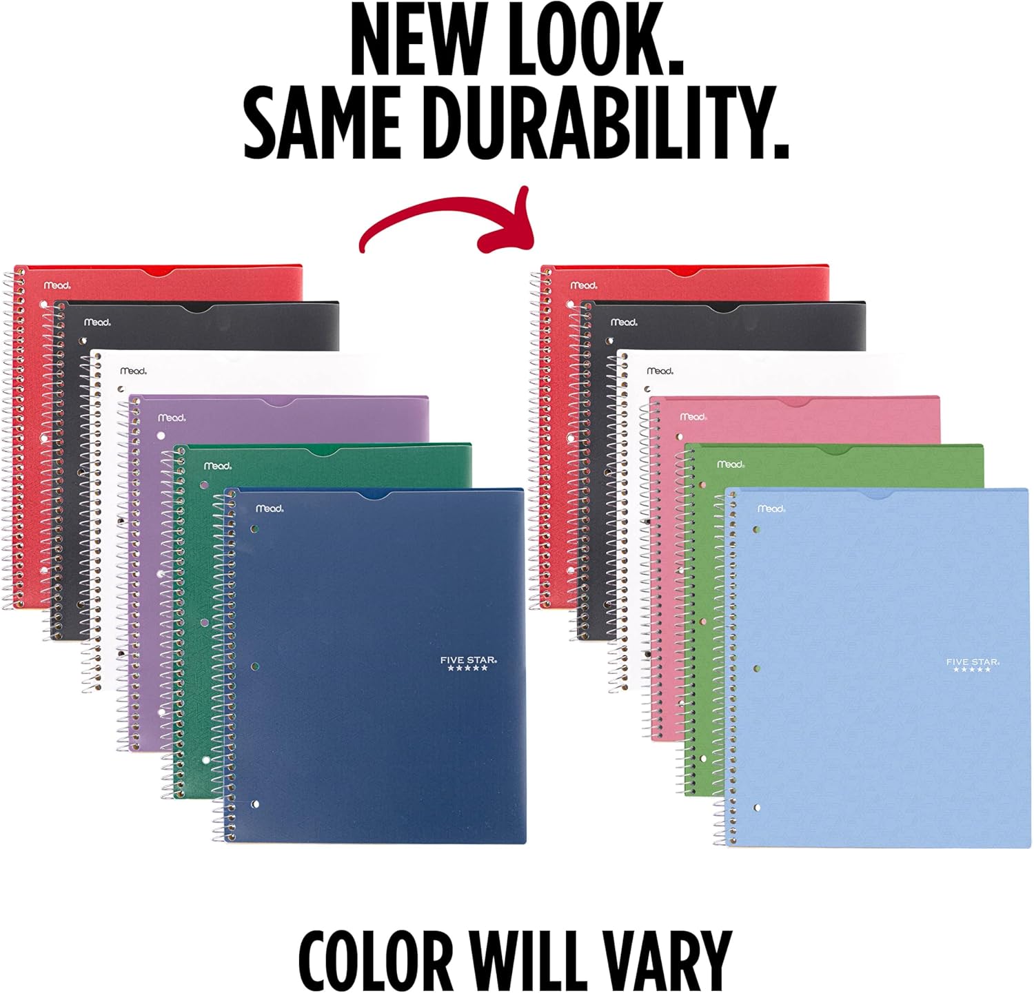 Five Star Spiral Notebook + Study App, 6 Pack, 1 Subject, College Ruled, 8-1/2" x 11", 100 Sheets, Fights Ink Bleed, Customizable Water Resistant Cover, Assorted Colors (820045-ECM) - Image 2