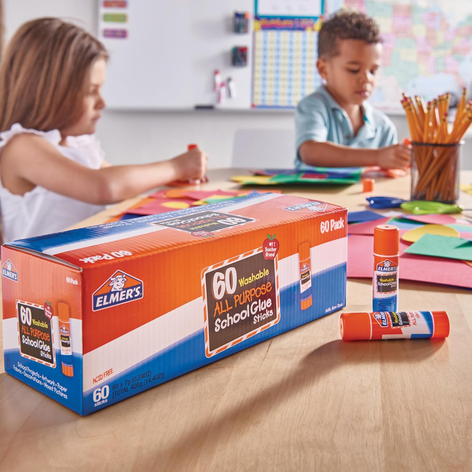 Elmer's All Purpose School Glue Sticks, Acid-Free and Washable, 7 Grams, 60 Count - Arts & Crafts, Projects, #1 Teacher Brand - Image 5
