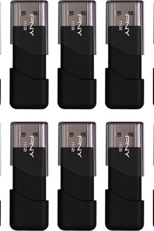 PNY 16GB Attaché 3 USB 2.0 Flash Drive, Black (Pack of 10)