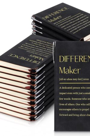 Colarr 40 Pcs Appreciation Gifts Bulk Inspirational PU Leather Notebook Journal & Pen Set Thank You Gifts for Staff, Employees, Coworkers, Nurses(Black,Difference Maker)