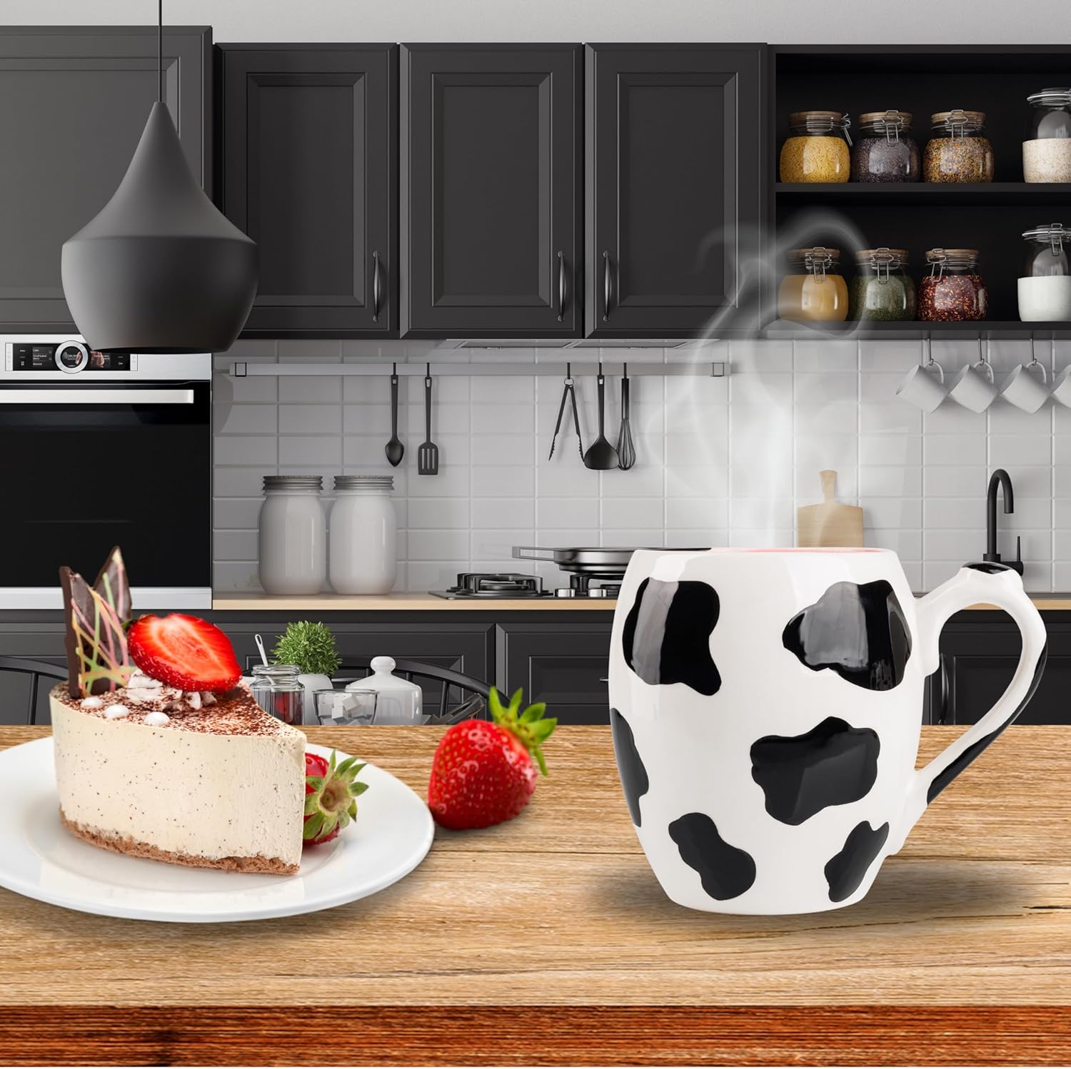 SWEETLO Cow Coffee Mug Stuff Ceramic Cup - 20oz Cow Coffee Mug - 600 ml Weird Milk Cow Print Coffee Mug for Women Gift - Taza de Vaca Cow Items Lover Gifts - Image 5