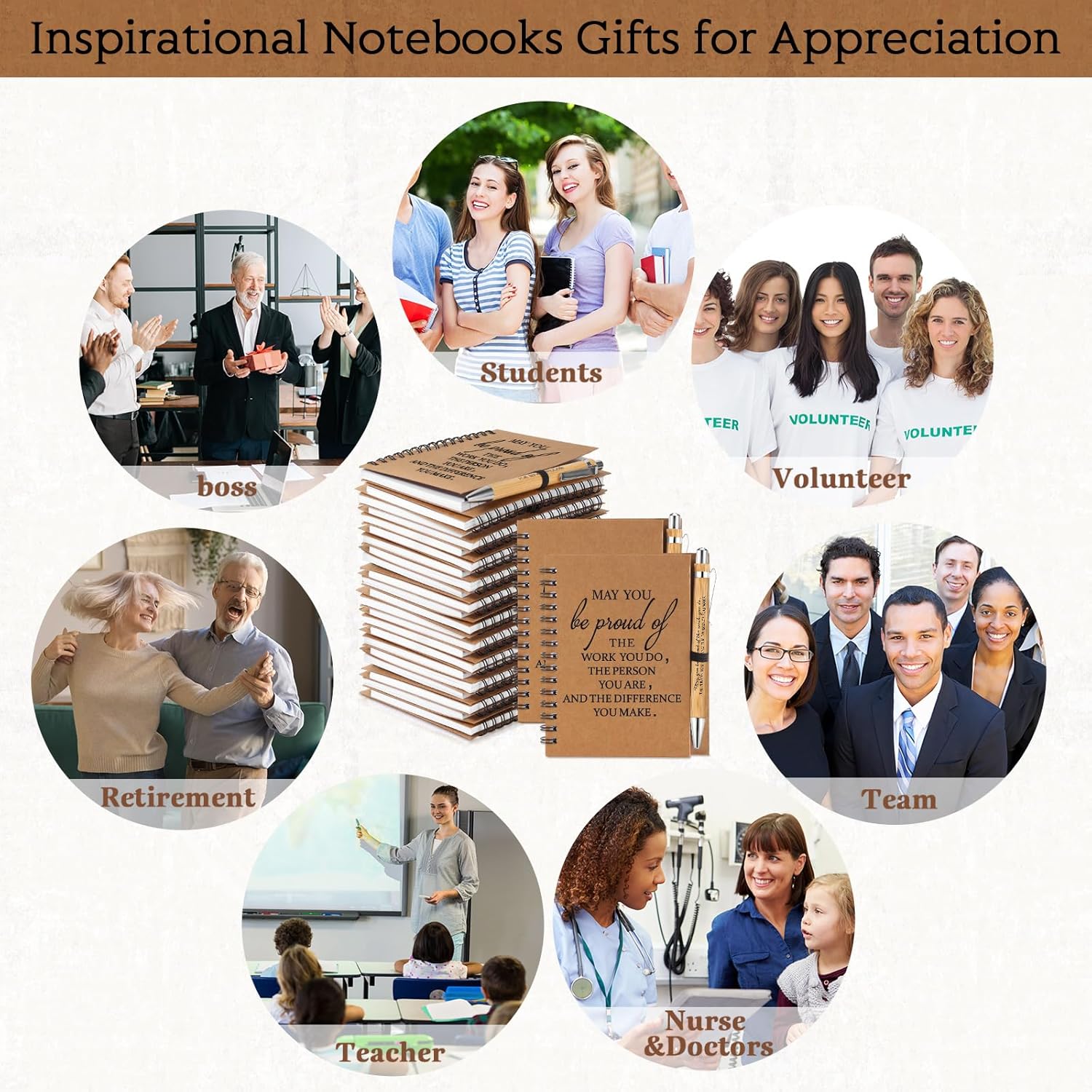Honoson 15 Sets 2026 CNA Gifts Bulk Employee Appreciation Notebooks with Ballpoint Pens Mini Spiral Inspiration Journals Thank You Gifts for Graduation CNA Week Group Coworker Staff - Image 7