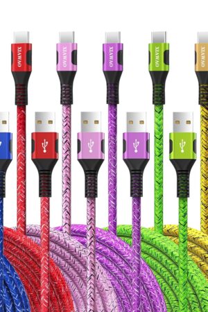 XIAWAO USB to USB C Cable, (6Pack) Type C Charger Cord Fast Charging for iPhone 17 16 15, Samsung Galaxy S25 S24 S23 A56 A36 A16 A17, Moto g, Pixel 10 9