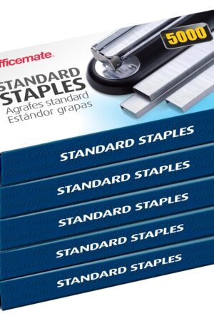 Officemate Standard Staples, 5 Boxes General Purpose Staple, 5000 Staples/Box (91925)