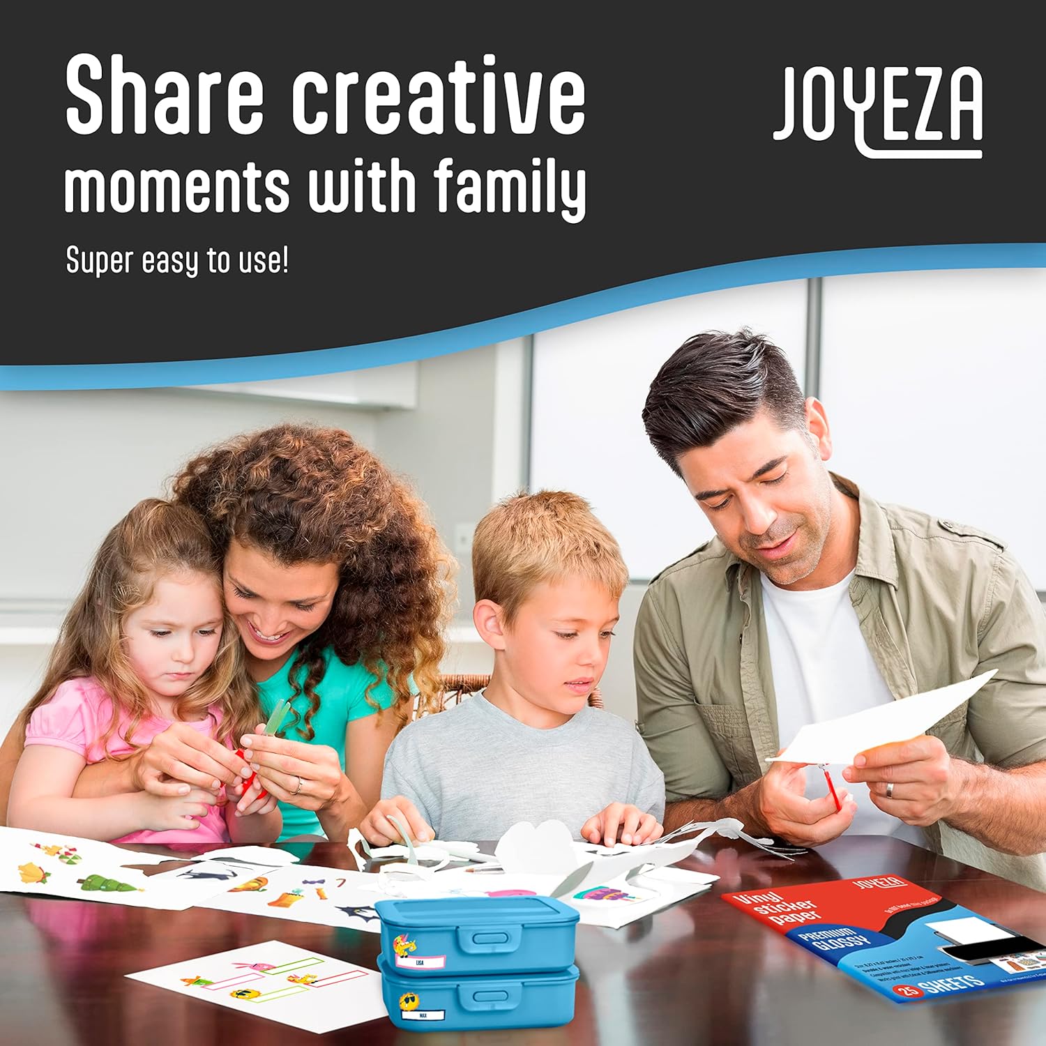 JOYEZA Premium Printable Vinyl Sticker Paper for Inkjet Printer - 25 Sheets Glossy White Waterproof, Dries Quickly Vivid Colors, Holds Ink Well - Inkjet & Laser Printer - Image 6