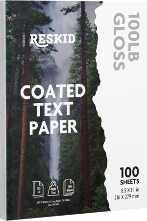 Double-Sided 100lb Gloss Text Digital C2S Paper – Perfect for Color Laser Printing, Design Proposals, Flyers, Brochures | 8.5 x 11 | 100lb Gloss Text | Glossy Coated | 100 Sheets (100lb Gloss, 8.5x11)