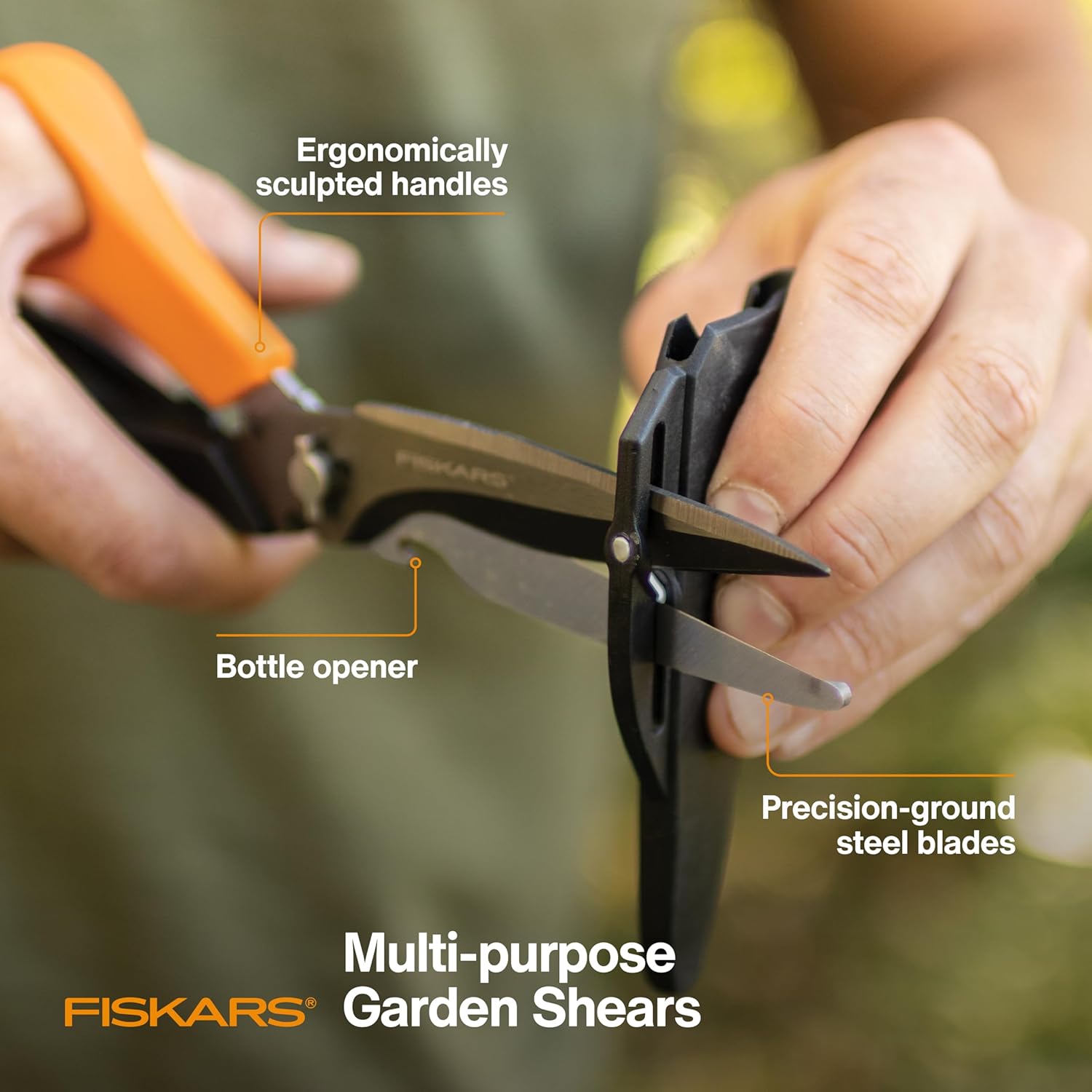 Fiskars Garden Scissors, 7-in-1 Garden Shears Multi-Tool with Sheath, Great for Plant Trimming, Cutting Nursery Pots, Bags, and Wire - Image 2