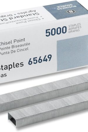 Business Source Chisel Point Standard Staples - Box of 5000 (65649), Silver