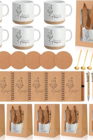 Vesici Thank You Gifts Set Employee Appreciation Gifts Coffee Mug with Spoon Inspirational Journal Notebook Ballpoint Pen Present Set for Team Coworker Staff Teacher Nurse CNA Week(36 Pcs)