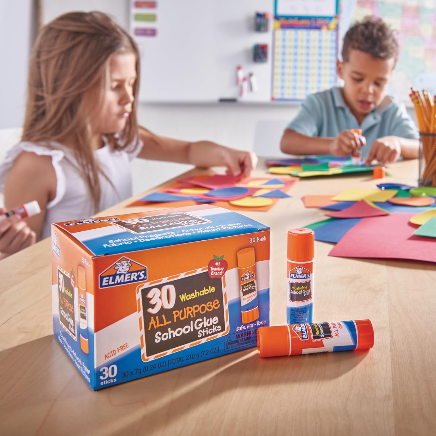 Elmer's All Purpose School Glue Sticks, Acid-Free and Washable, Clear, 7 Grams, 30 Count - Craft Projects, Poster, Classroom Supplies, #1 Teacher Brand - Image 5