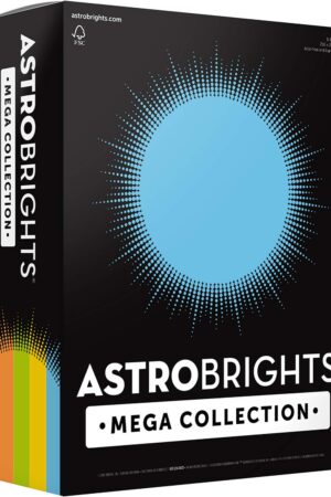Astrobrights Mega Collection, Colored Paper, "Brilliant" 5-Color Assortment, 625 Sheets, 24 lb/89 gsm, 8.5" x 11 - MORE SHEETS! (91684)