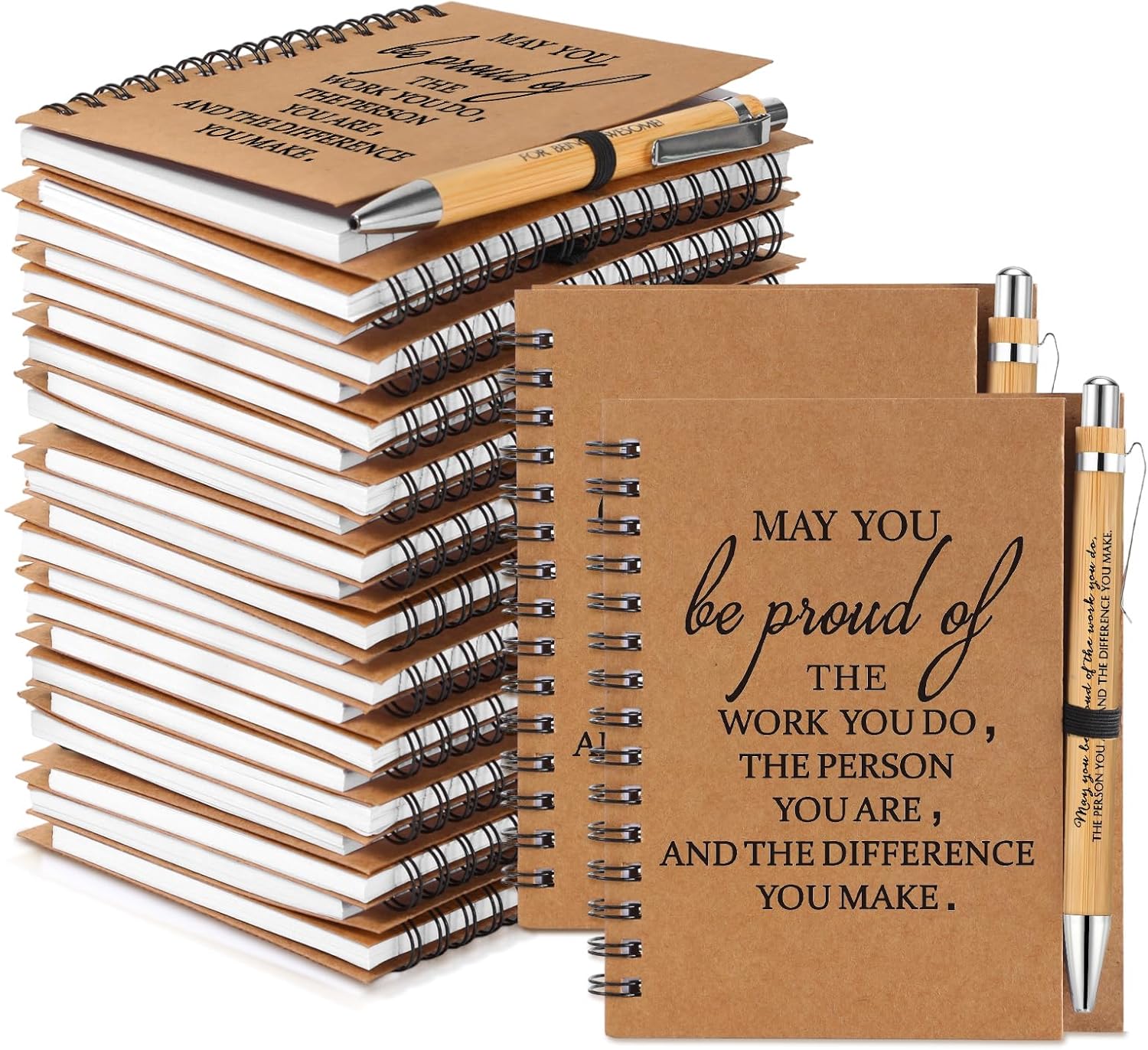 Honoson 15 Sets 2026 CNA Gifts Bulk Employee Appreciation Notebooks with Ballpoint Pens Mini Spiral Inspiration Journals Thank You Gifts for Graduation CNA Week Group Coworker Staff