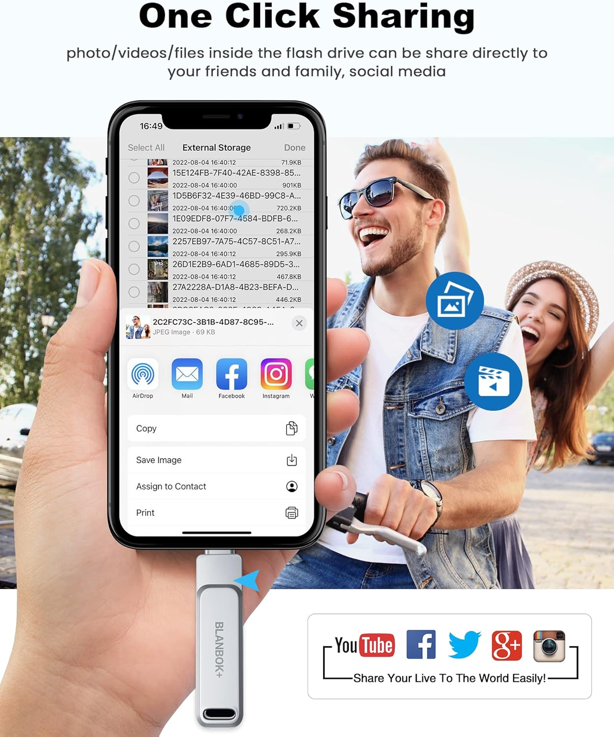MFi Certified 256GB Flash Drive for iPhone Photo Stick, USB Memory Stick High Speed iPhone Flash Drive, External Memory Storage USB Stick Thumb Drive for iPhone/iPad/Android/PC (Metallic Silver) - Image 4