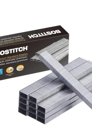 Bostitch Office Premium Standard Staples, 1/4" Full Strip, Box of 5,000 Staples