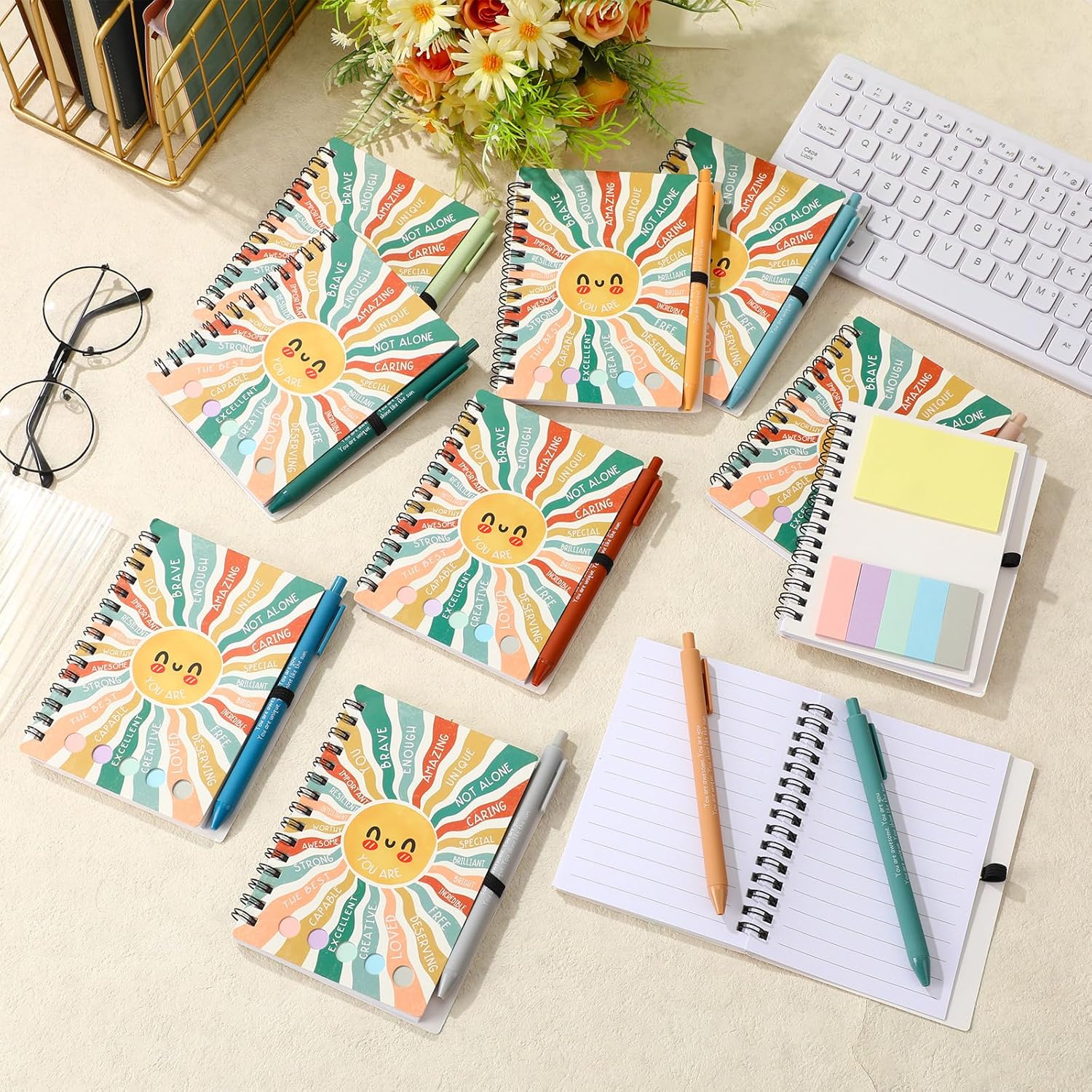 20 Pcs Mental Health Gifts for Women Men Self Care Items Bulk Include 10 Mental Health Notebook with Sticky Note 10 Positive Pens Affirmation Journals Wellness Gifts for Coworkers Teachers - Image 4