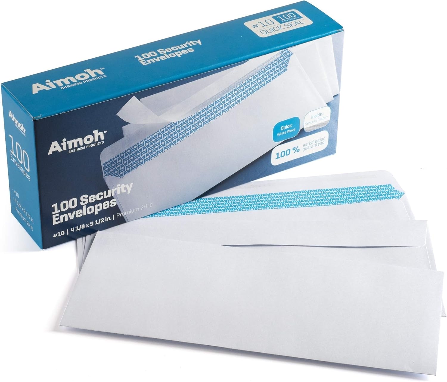 Aimoh #10 Security Self Seal Envelopes – 100 Qty |No Window, EnveGuard, 4⅛ x 9½", White, 24 LB, 100 Count (34100) - Image 7