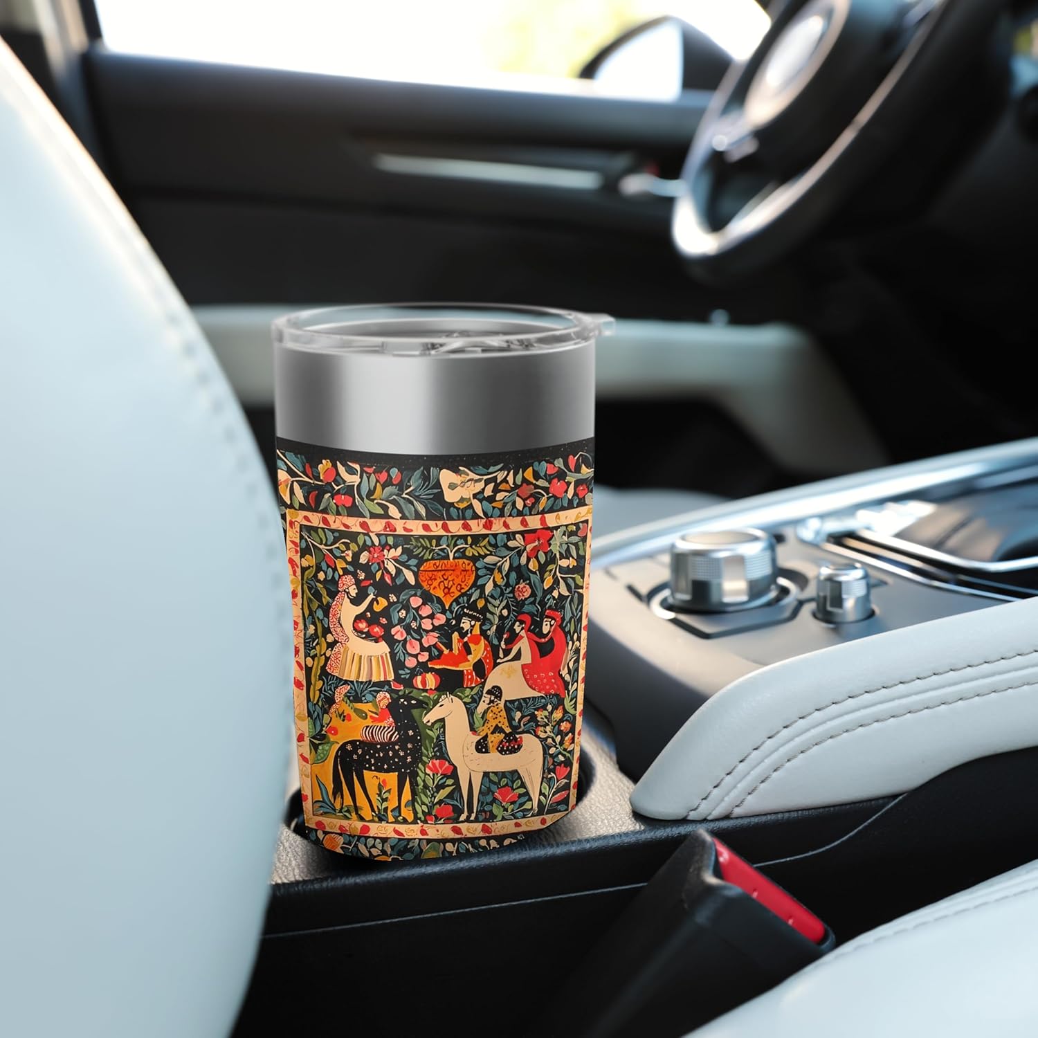 Persian Miniature Garden Folk Art Stainless Steel Insulated Tumbler - Image 6